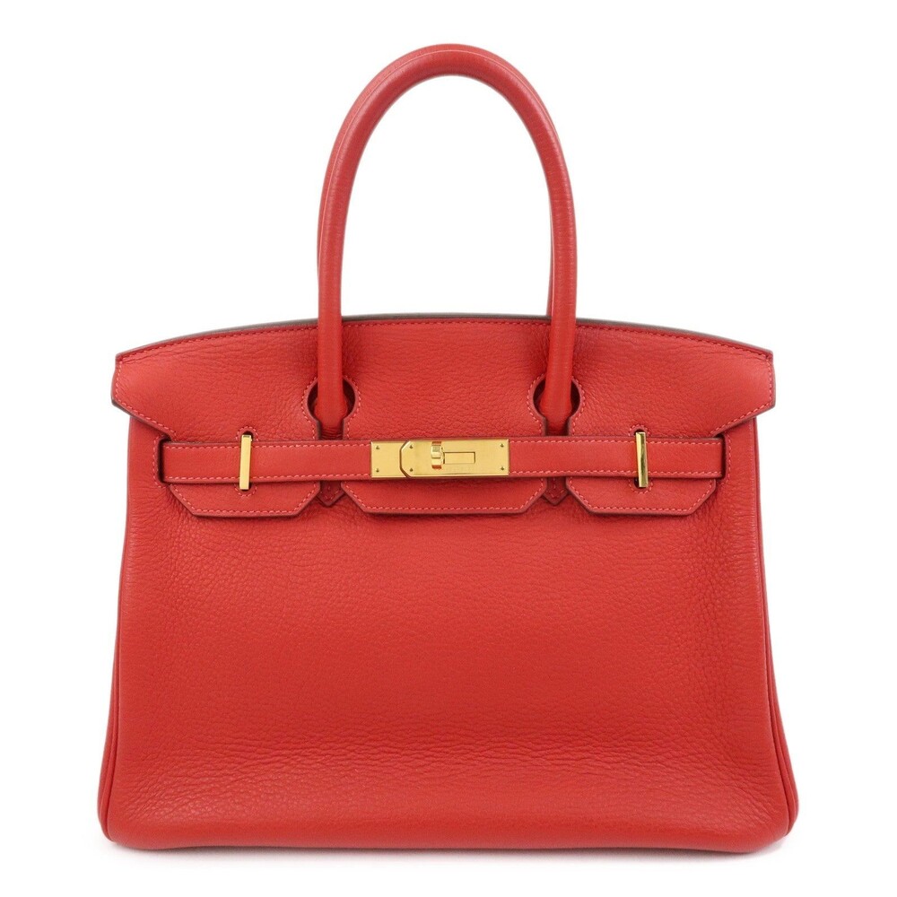 Hermes Togo Leather Birkin 30 Handbag Red